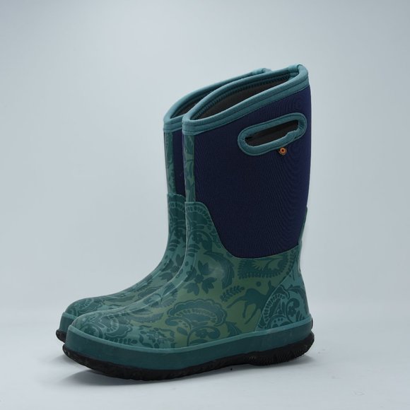 Bogs Other - Bogs Kid Floral Boots Green/Blue Winter/ Rain Sz 4